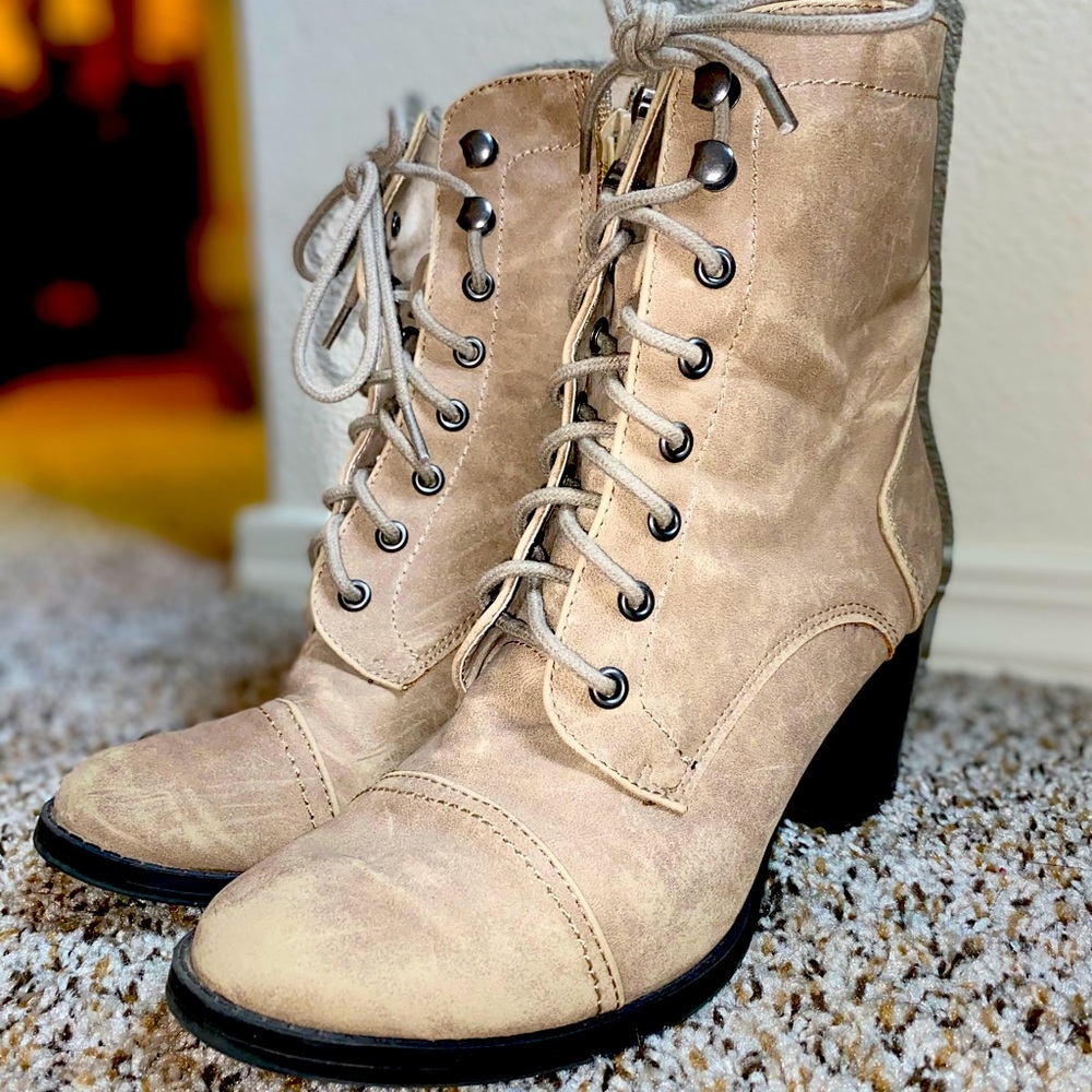 Madden Girl Heeled Combat Boots